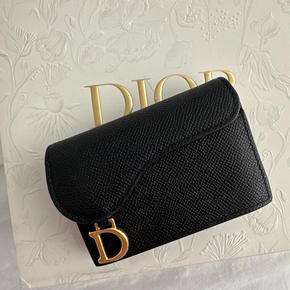 Dior Black Textured Leather Wallet